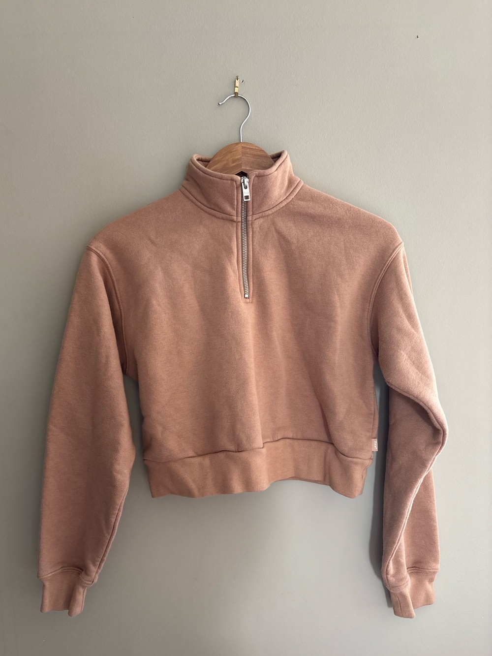 TNA Warm-Up Crop Sweater 1/4 Zip Size S